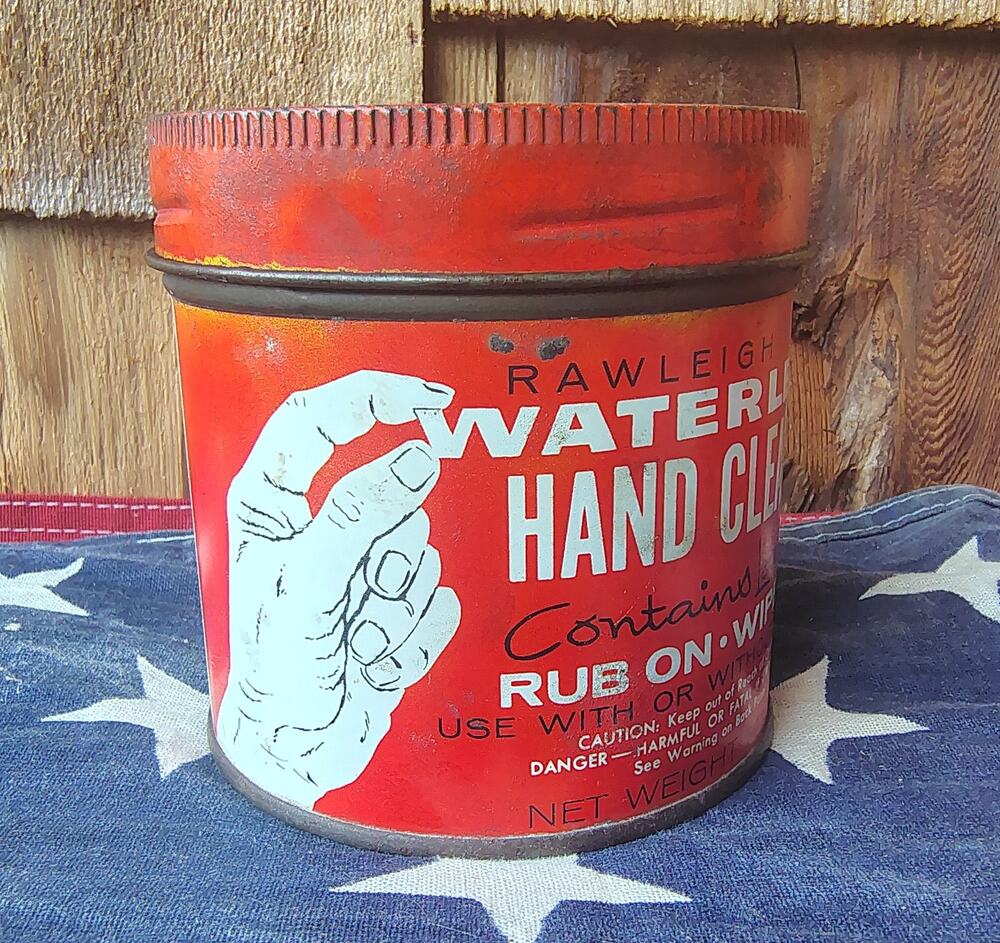 Vintage Rawleigh Waterless Hand Cleaner Empty Red Advertising Tin